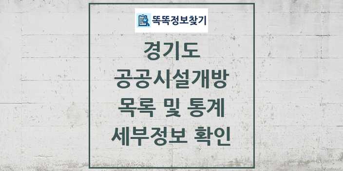 2024 경기도 공공시설개방 목록 및 정보 - 시도별 리스트