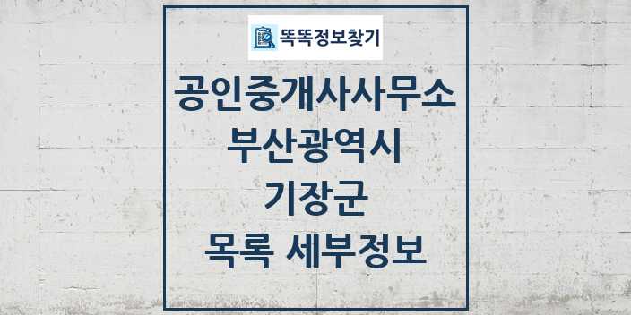 2024 기장군 공인중개사사무소 목록 및 정보 - 부산광역시 리스트