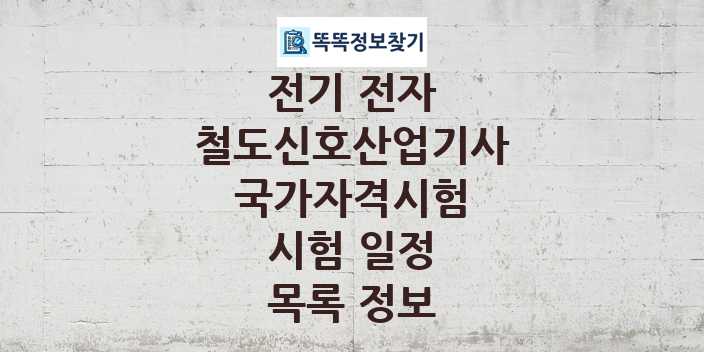 2024 철도신호산업기사 종목 국가자격 시험일정 목록