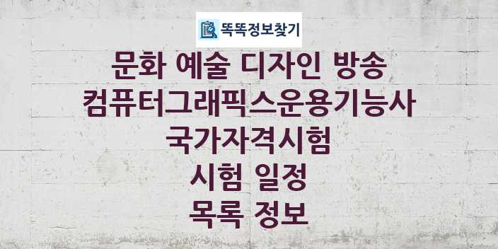 2024 컴퓨터그래픽스운용기능사 종목 국가자격 시험일정 목록